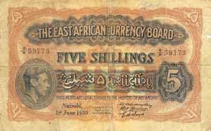East Africa, 5 Shilling, P26A, B217c3
