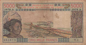 West African States, 5,000 Franc, P108Ab
