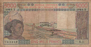 West African States, 5,000 Franc, P808Tg