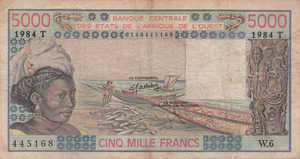 West African States, 5,000 Franc, P808Th