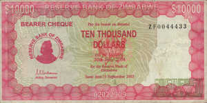 Zimbabwe, 10,000 Dollar, P22br