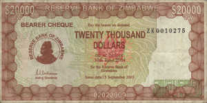 Zimbabwe, 20,000 Dollar, P23br