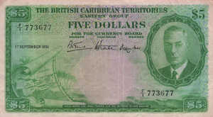 British Caribbean Territories, 5 Dollar, P3, P3