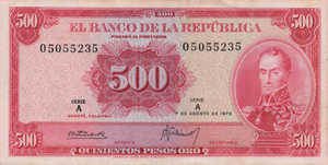 Colombia, 500 Peso Oro, P416a