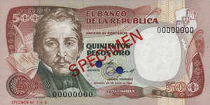 Colombia, 500 Peso Oro, P423s1