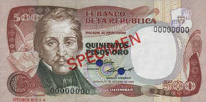 Colombia, 500 Peso Oro, P423s1