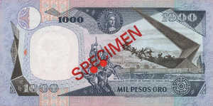 Colombia, 1,000 Peso Oro, P424s