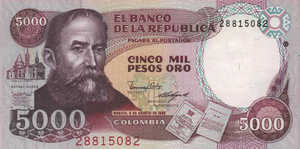Colombia, 5,000 Peso Oro, P434a
