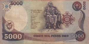 Colombia, 5,000 Peso Oro, P435ax