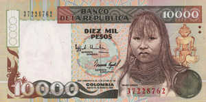 Colombia, 10,000 Peso Oro, P437A v1