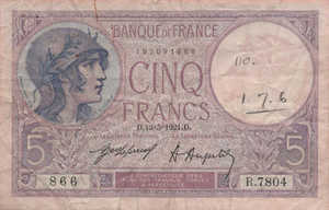 France, 5 Franc, P72b, 03-05