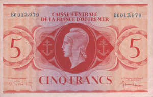 French Equatorial Africa, 5 Franc, P15b