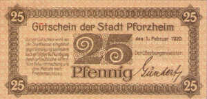 Germany, 25 Pfennig, P19.3a