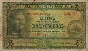 Portuguese Guinea, 5 Escudo, P25