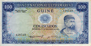 Portuguese Guinea, 100 Escudo, P45a Sign.3