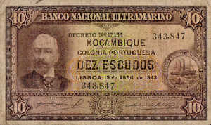 Mozambique, 10 Escudo, P90 Sign.1