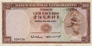 Timor, 100 Escudo, P28a Sign.2
