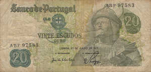 Portugal, 20 Escudo, P173 Sign.5