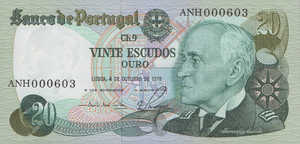 Portugal, 20 Escudo, P176b Sign.4