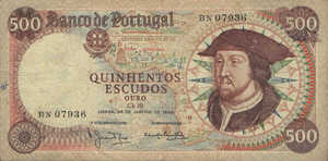 Portugal, 500 Escudo, P170a Sign.3