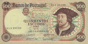 Portugal, 500 Escudo, P170b Sign.3