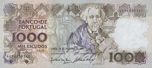 Portugal, 1,000 Escudo, P181h Sign.2