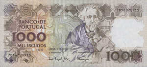 Portugal, 1,000 Escudo, P181k Sign.1