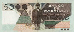 Portugal, 5,000 Escudo, P182b Sign.2