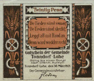 Germany, 20 Pfennig, 1330.1a