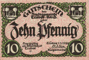 Germany, 10 Pfennig, T26.8b