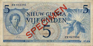Netherlands New Guinea, 5 Gulden, P6s