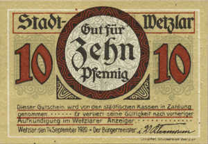 Germany, 10 Pfennig, W36.5a