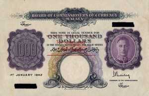 Malaya, 1,000 Dollar, P16s