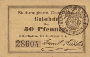 Germany, 50 Pfennig, O28.3