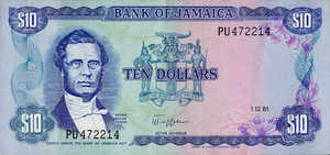 Jamaica, 10 Dollar, P67b