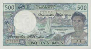New Hebrides, 500 Franc, P19a