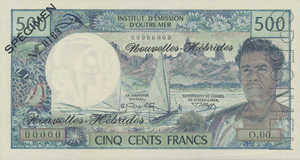 New Hebrides, 500 Franc, P19as
