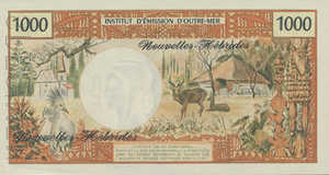 New Hebrides, 1,000 Franc, P20as