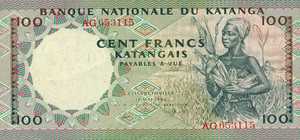 Katanga, 100 Franc, P12a