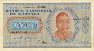 Katanga, 1,000 Franc, P10a