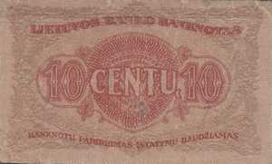 Lithuania, 10 Centu, P10a