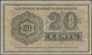 Lithuania, 20 Centu, P11a