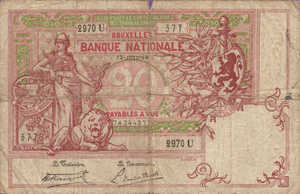 Belgium, 20 Franc, P67