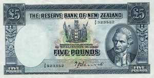 New Zealand, 5 Pound, P160a