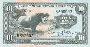 Rwanda - Burundi, 10 Franc, P2a