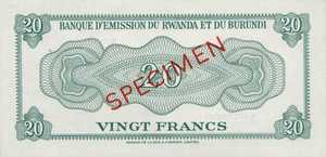Rwanda - Burundi, 20 Franc, P3as