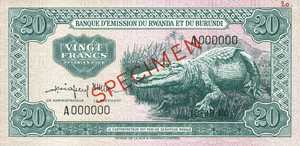 Rwanda - Burundi, 20 Franc, P3as
