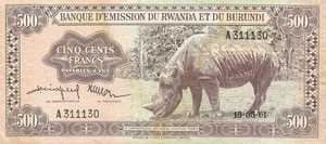 Rwanda - Burundi, 500 Franc, P6b