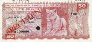 Rwanda - Burundi, 50 Franc, P4s1