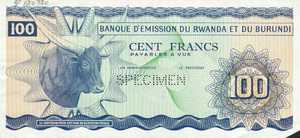 Rwanda - Burundi, 100 Franc, P5s2